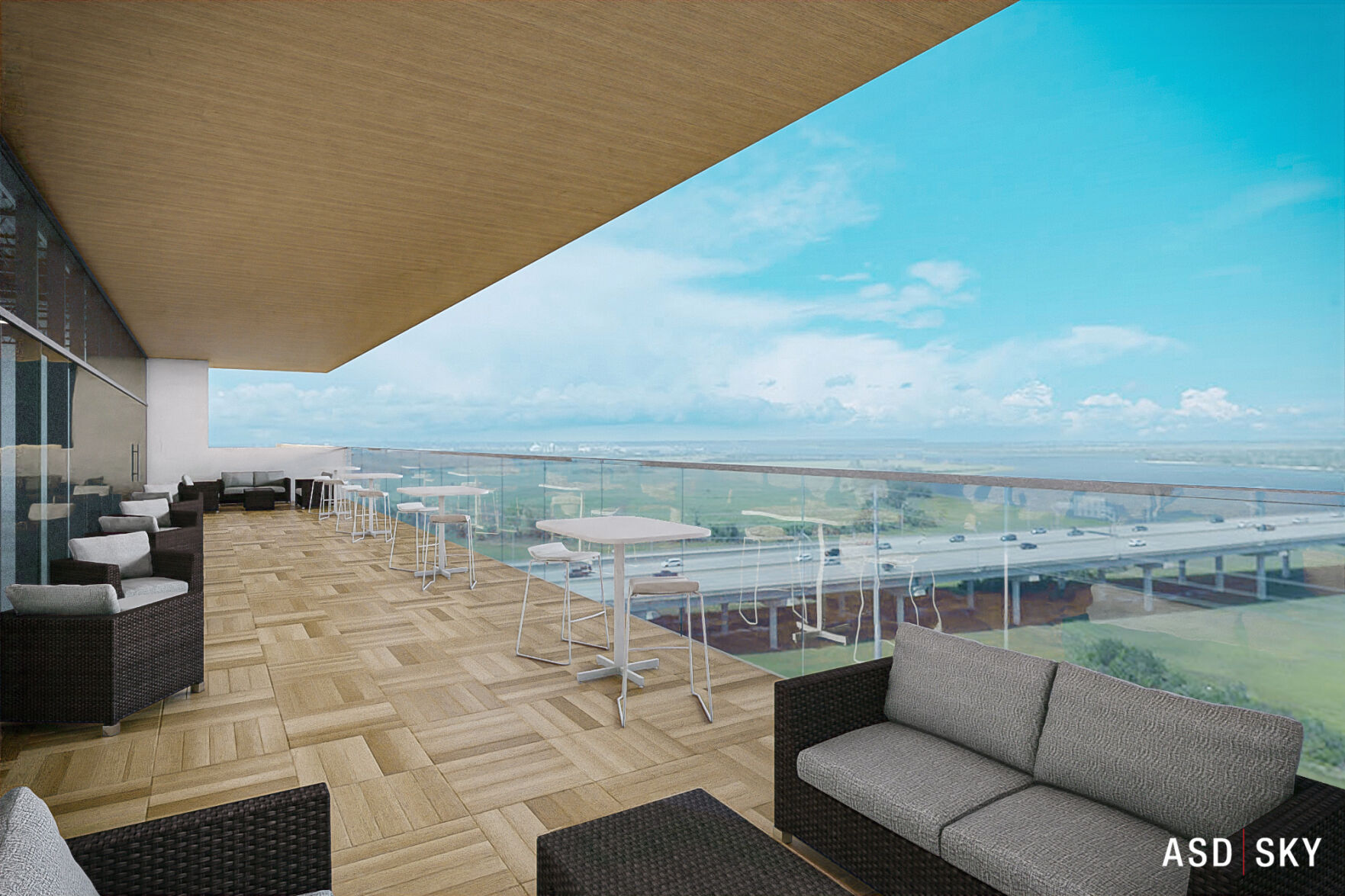 Morrison Yard office building rooftop view